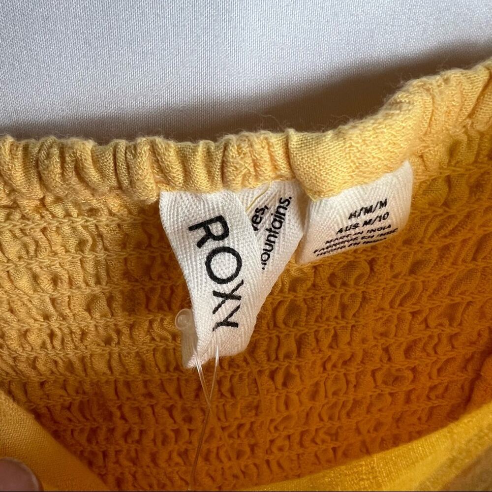 ROXY Very Sunny Textured Stripe Cotton Blend Peplum Top NWT in Medium - Picture 3 of 8